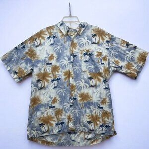 VTG Wrangler XL Beach Palm Trees Button Up Shirt Beach Retro Hawaiian